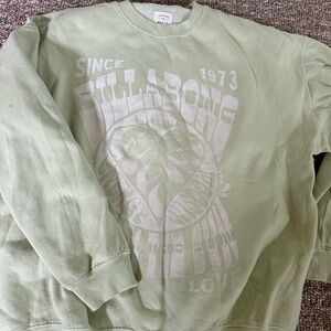 Billabong Green Crewneck Sweater with Graphic Design